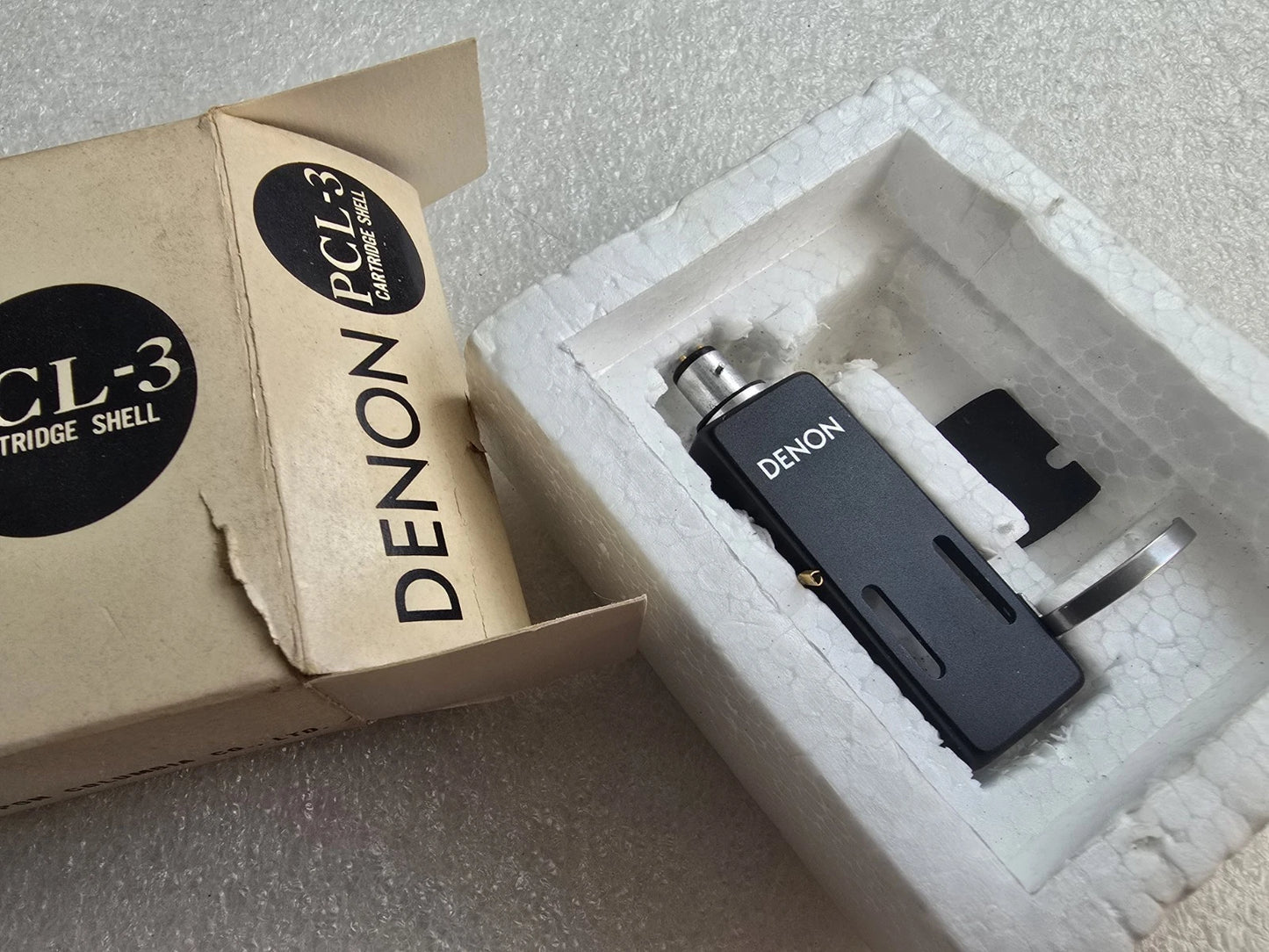 Denon PCL-3 Headshell Excellent Condition with Original Box & Hinges Japan